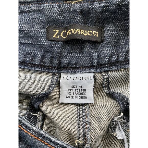 Z. Cavaricci Sz 18 Authentic Vintage Blue Denim Cropped 5-pocket Pants - Picture 5 of 9